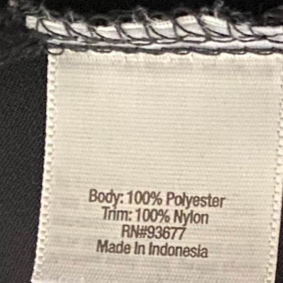 Black Flowy Chiffon Lace Round Boat Neck Quarter Sleeve Dressy Blouse Siz Medium - Picture 11 of 14